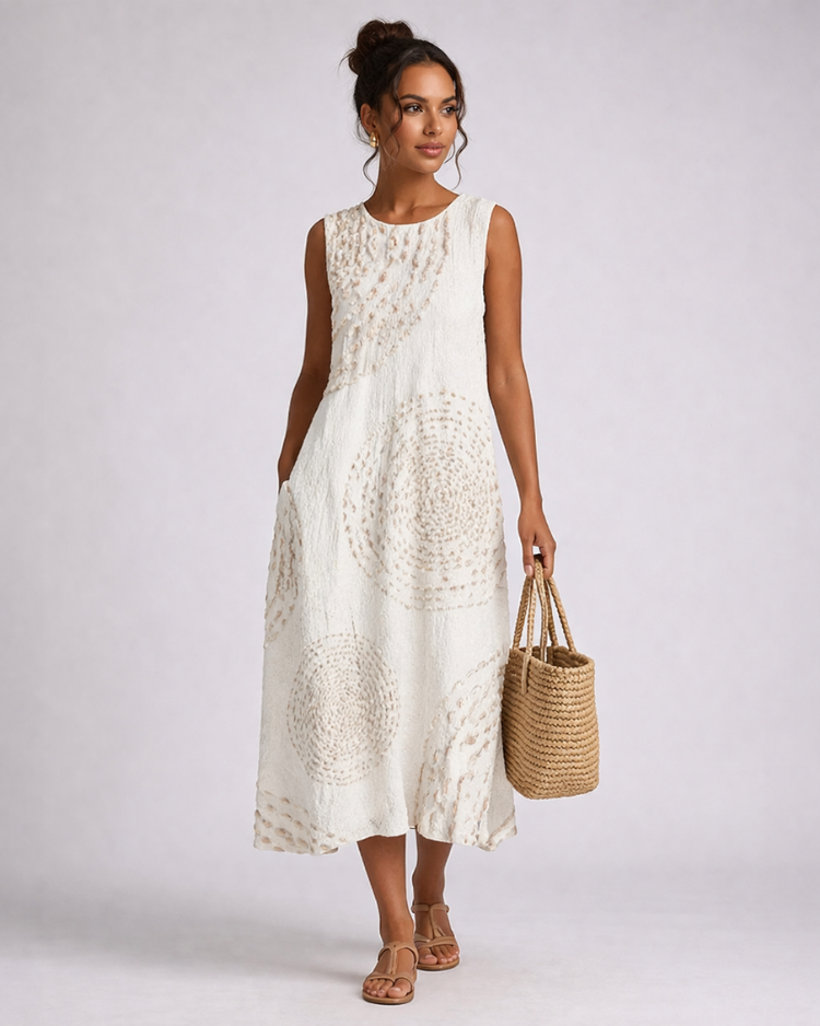 Elina | Robe midi légère sans manches avec poches