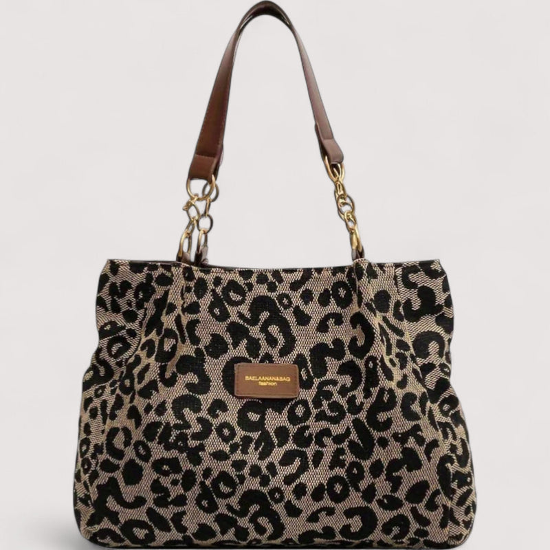 Lea | Sac shopping en toile à motif léopard