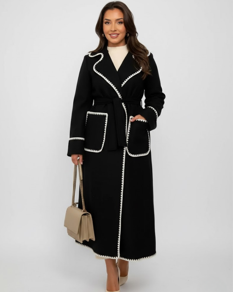Sabiela | Long manteau élégant avec ceinture