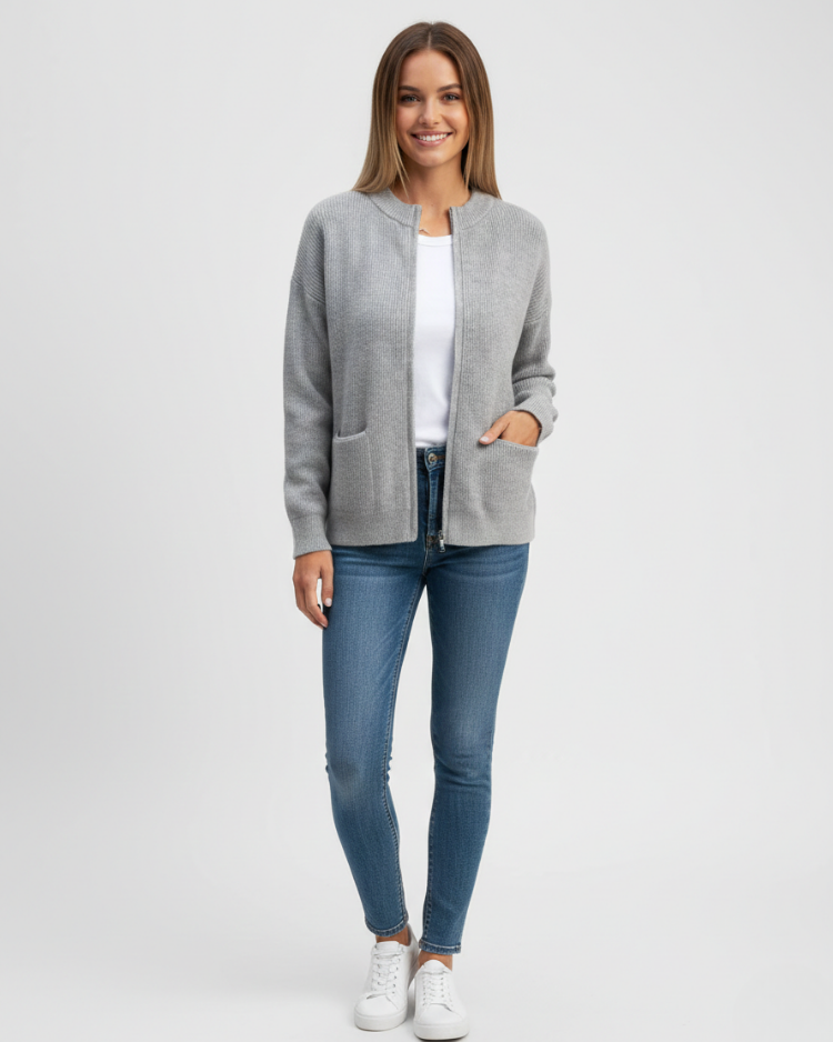 Era | Cardigan zippé en maille de coton