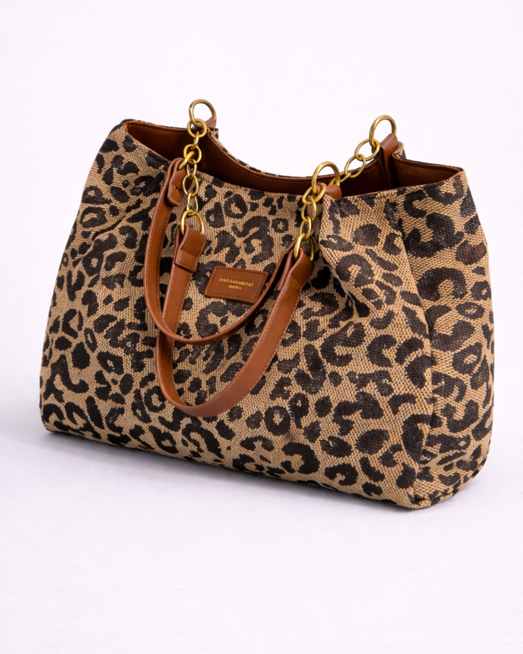 Lea | Sac shopping en toile à motif léopard